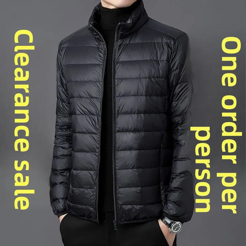 

Lightweight Cotton Jaet Men's Autumn Winter Stand Collar Casual down Cotton Coat Hooded ort Size Large Thin Warmth