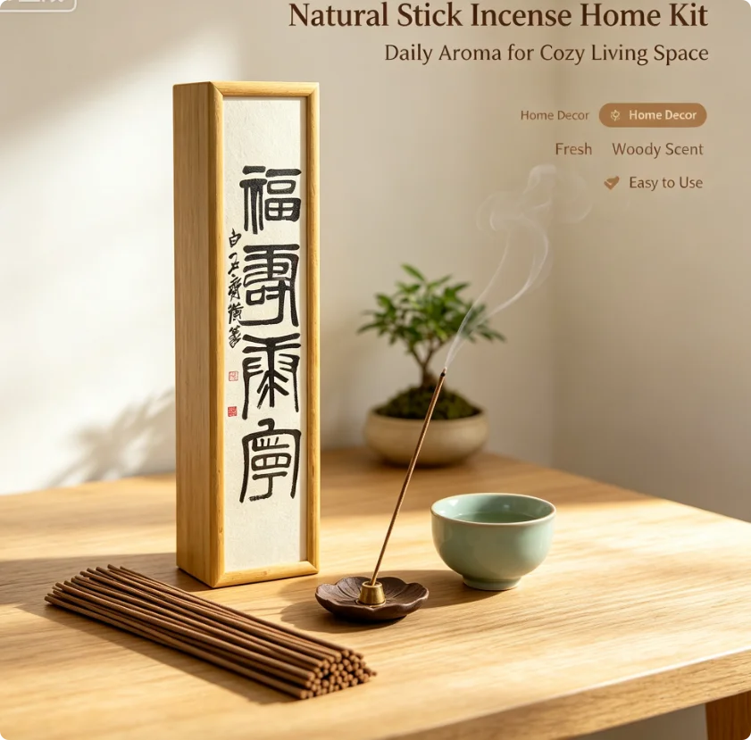 Premium Natural  Incense Sticks Clean Burning Woody Scent,for Yoga Bedroom Spa Odor Removal Home Fragrance