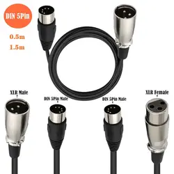 Large DIN 5Pin Male To XLR XLR Male Female Audio Connection Cable MIDI To XLR Adapter Cable