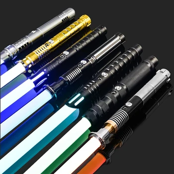 RGB Metal Lightsaber Dueling Smooth Swing Laser Sword Sabre De Luz 16 Color Changing 16 Sounds FOC Rave Weapon Flashing Toy