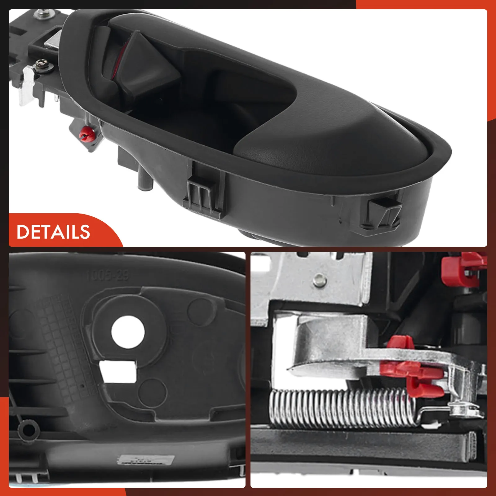 A-Premium Rear Driver Side Gray Interior Door Handle for Honda Civic 2006-2011