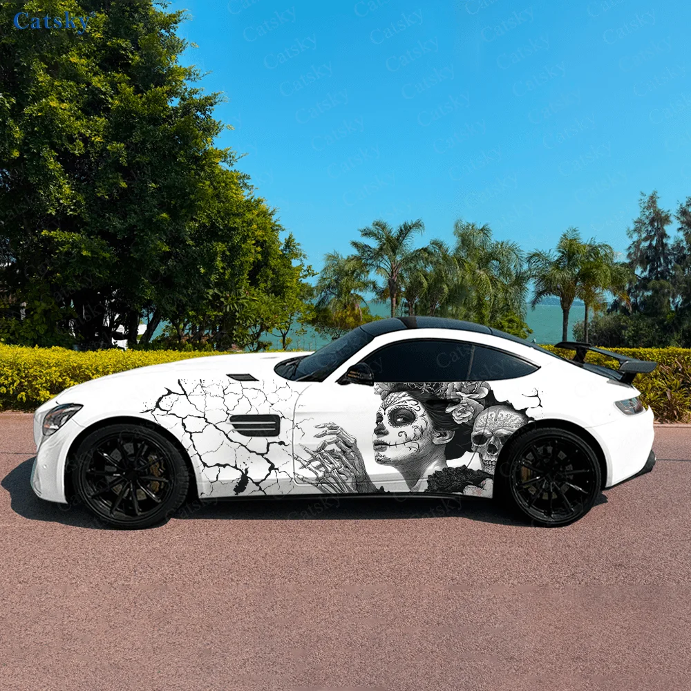 

Gothic Beauty Flowers Car Vinyl Wraps Decal Self-adhesive PVC Sticker Suitable for Trucks SUV Decoration Auto Accessories Gift