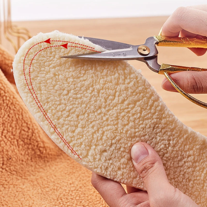 النعال صوف الضأن الطبيعي الرجال النساء الشتاء الدفء نعل الصوف الناعم رشاقته الأحذية الكشمير الأحذية إدراج منصات الأحذية الحرارية #3