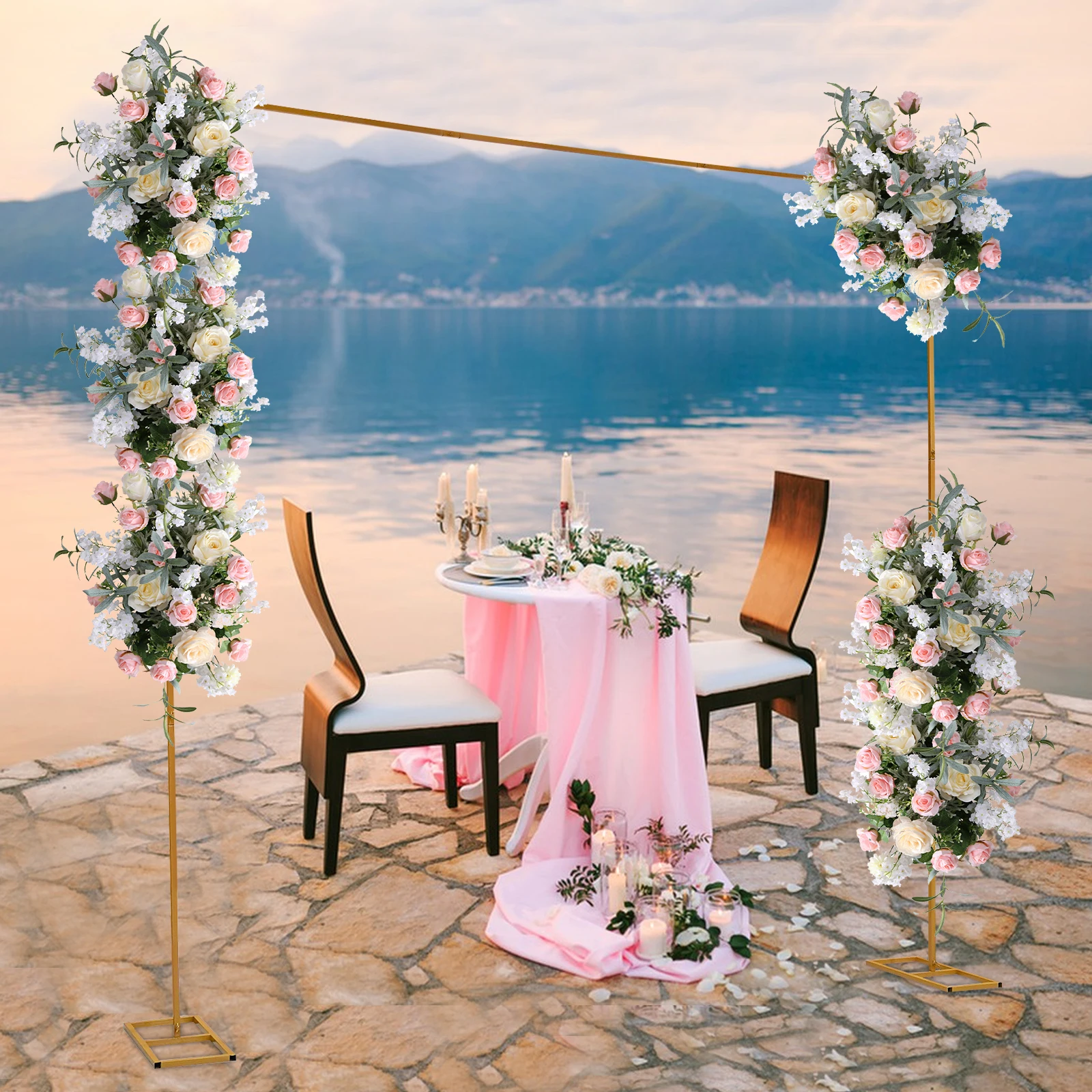 

Свадебная арка-стойка 3х3м с квадратной трубой 20 мм, железный каркас для свадебного фона и церемоний, прочная опора для мероприятий на открытом воздухе