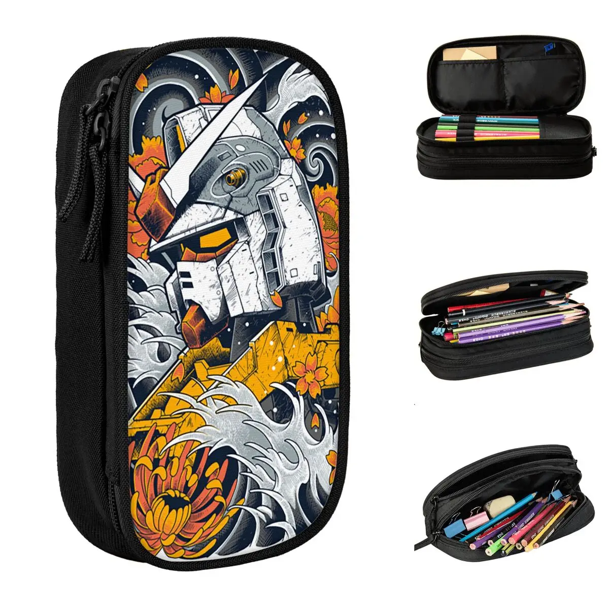 

Gundam Pencil Case Pencilcases Pen Box for Student Large Storage Bags School Supplies Gift Stationery