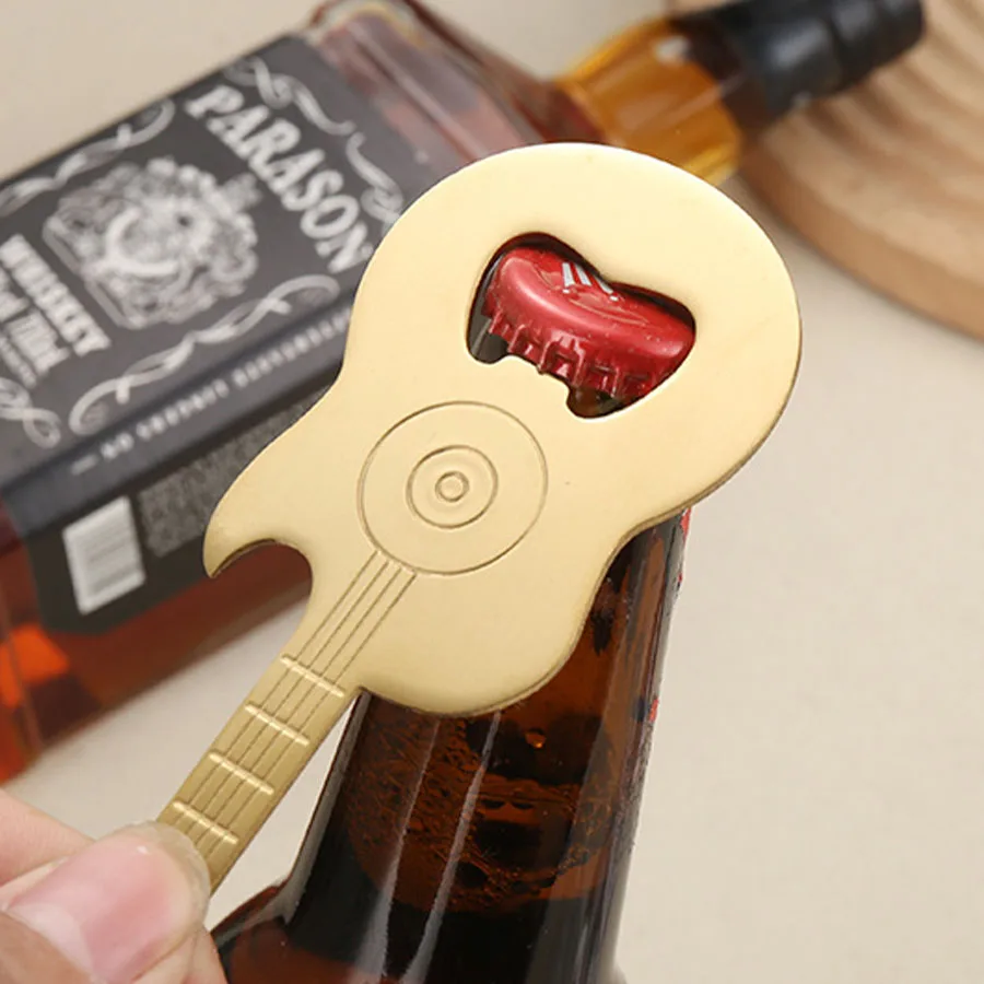 Guitar Shaped Bottle Opener, Multi-function Fridge Magnet Creative Beer Opener Gift