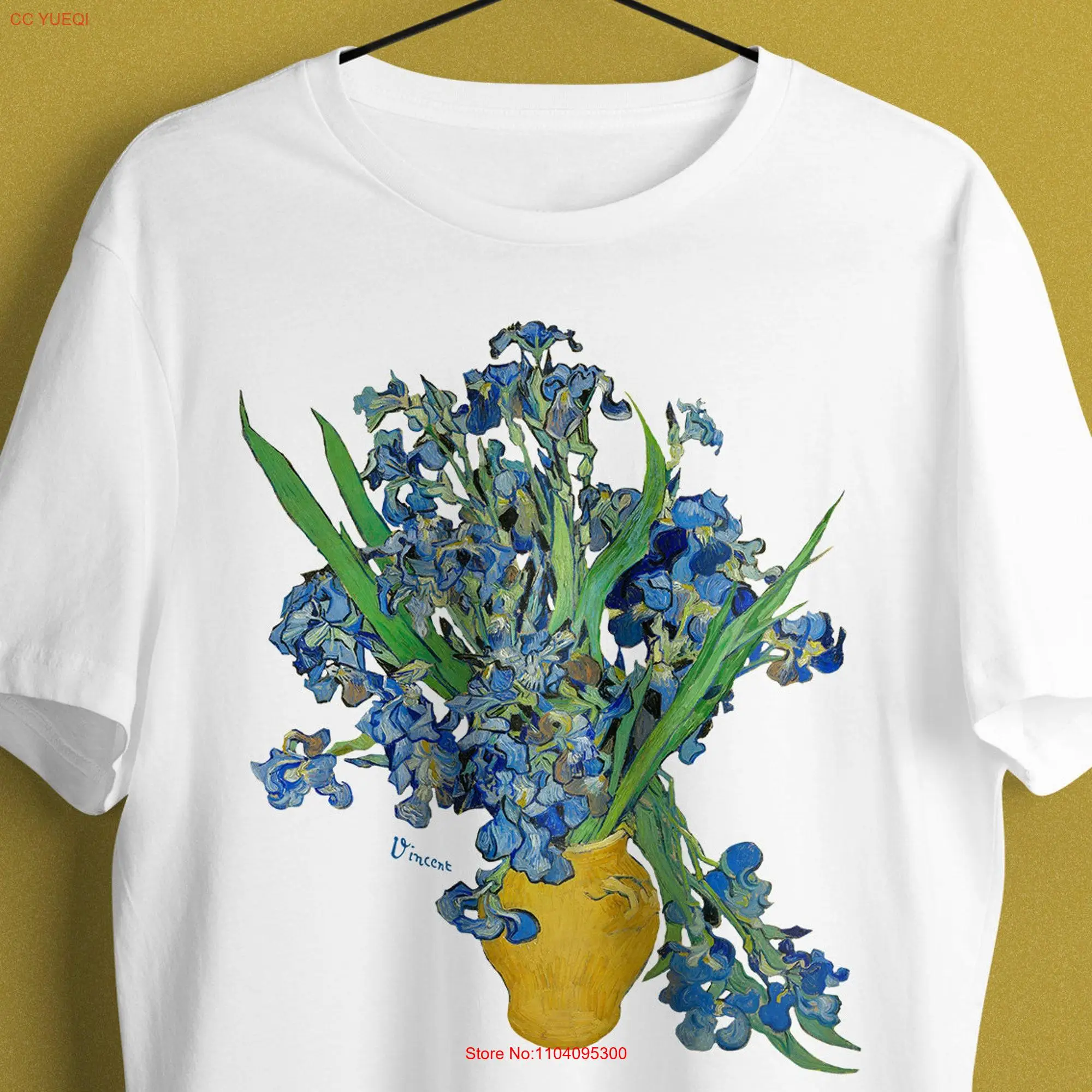 Irises T Shirt Van Gogh Flowers Impressionist Art Aesthetic Masterpieces long or short sleeves