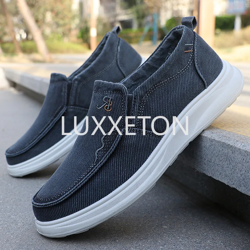 2024 Lightweight men's casual soft sole, soft surface, anti slip, breathable, one foot flat bottomed driving canvas shoes