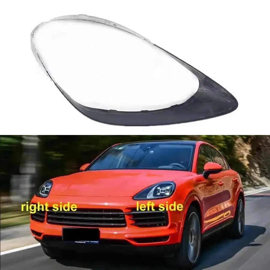 

For Porsche Cayenne S GTS Coupe 2018 2019 2020 2021 Headlamp Cover Transparent Shade Lampshade Headlight Shell Plexiglass