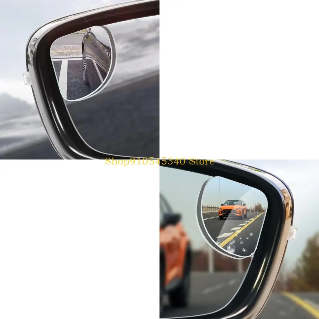 U2JA 2Pcs Glass Blind Spots Mirror Set For Vehicles Easy Installation ABS Frame And Clear Visibility In All Weather