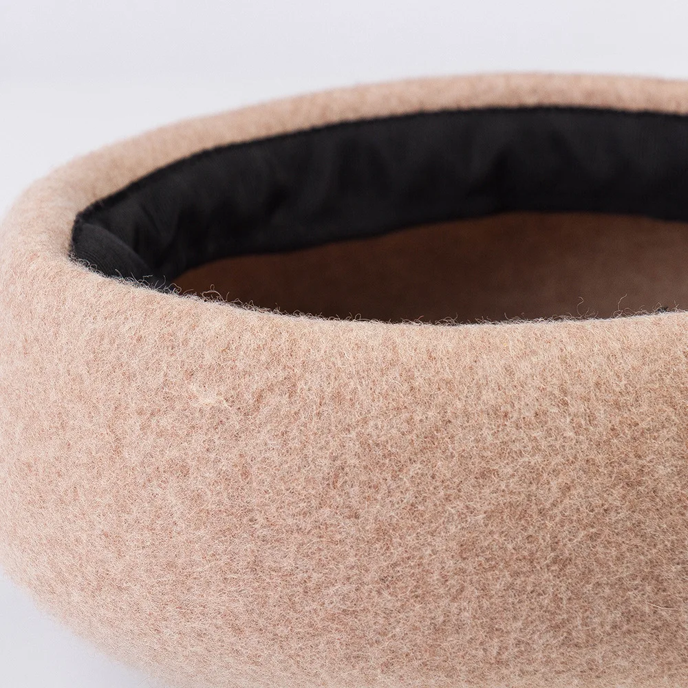 New French Style Wool Berets for Women Felt Winter Hat Fashion Beret Hat Ladies Pillbox Hat Millinery Simple Painter Warm Hat