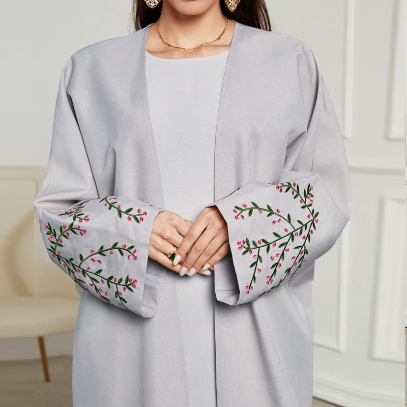 Robe Femme Ramadan Eid Embroidery Muslim Kimono Abaya Damen Dubai Turkey Islam Abayas For Women Modest Dress Musulmane Kaftan