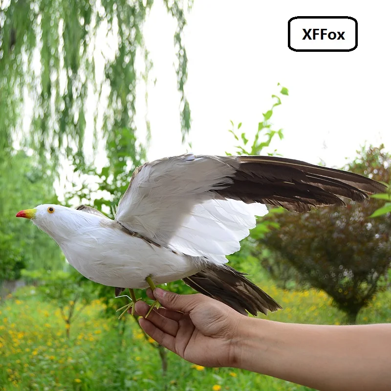 new real life wings seagull model foam&feather gray seagull bird gift about 30x50cm d0111