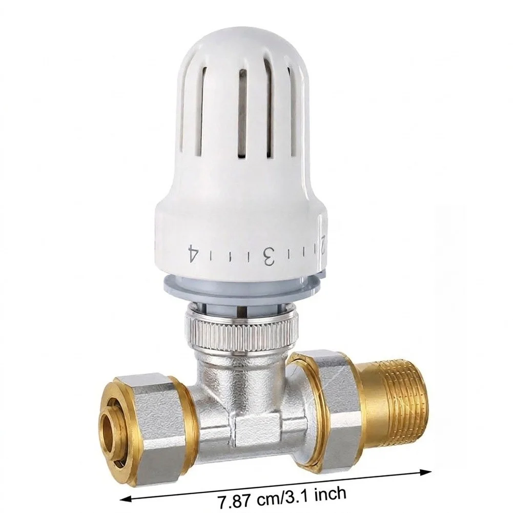 Thermostatic Radiator Valve in Solid Brass with 8x8x6cm Size for Residential Heating Applications and Quick Setup