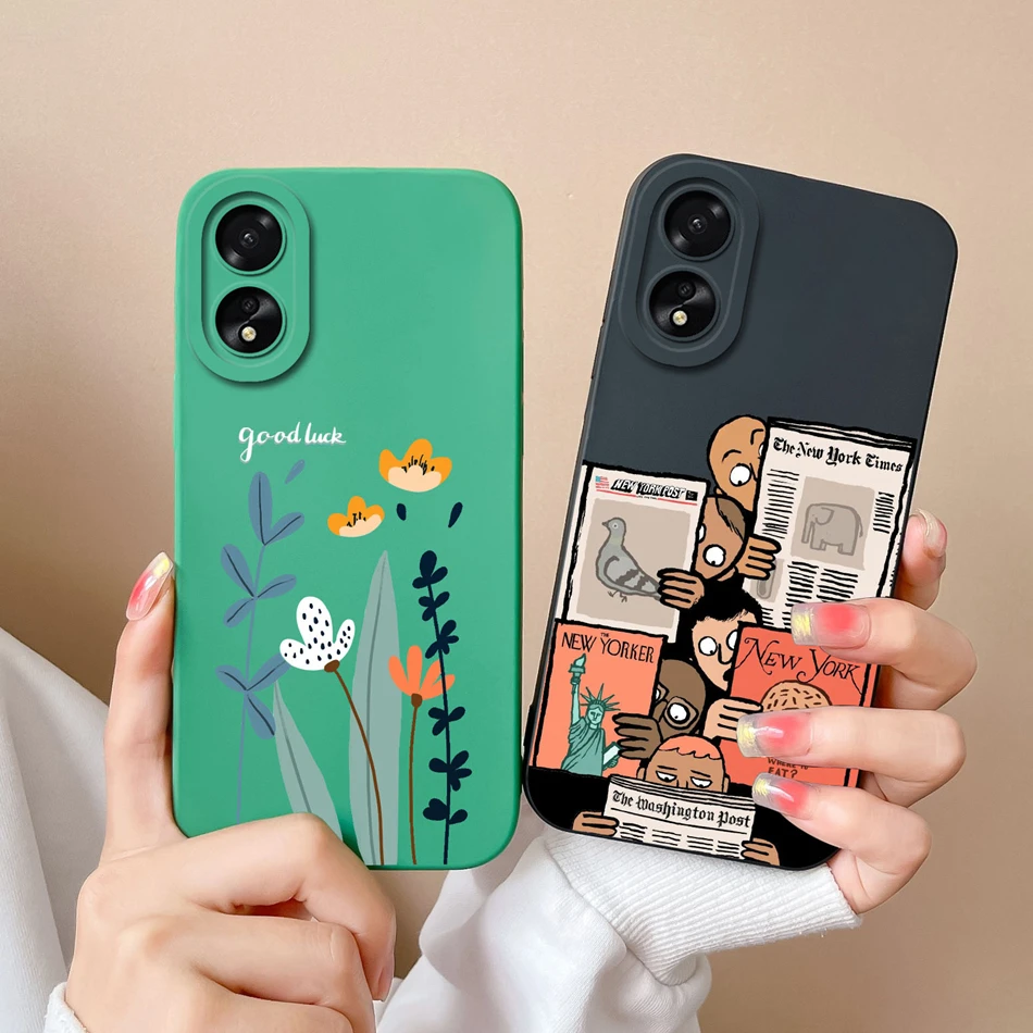 เคสโทรศัพท์สำหรับ OPPO A38 A18น่ารักๆเคสกันกระแทกป้องกันทุกสัดส่วนซิลิโคนเหลวอัพเกรดลายอะโวคาโดสำหรับ OPPO A 38 OppoA18 fundas