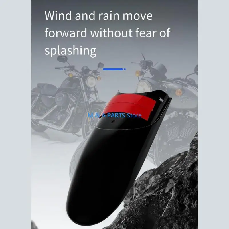U1JF Motorcycle Mudguard Extension Replacement, 30cm Gloss Black ABS Front Cover Add On for XL883 XL1200 Cleaner Wet Road Travel