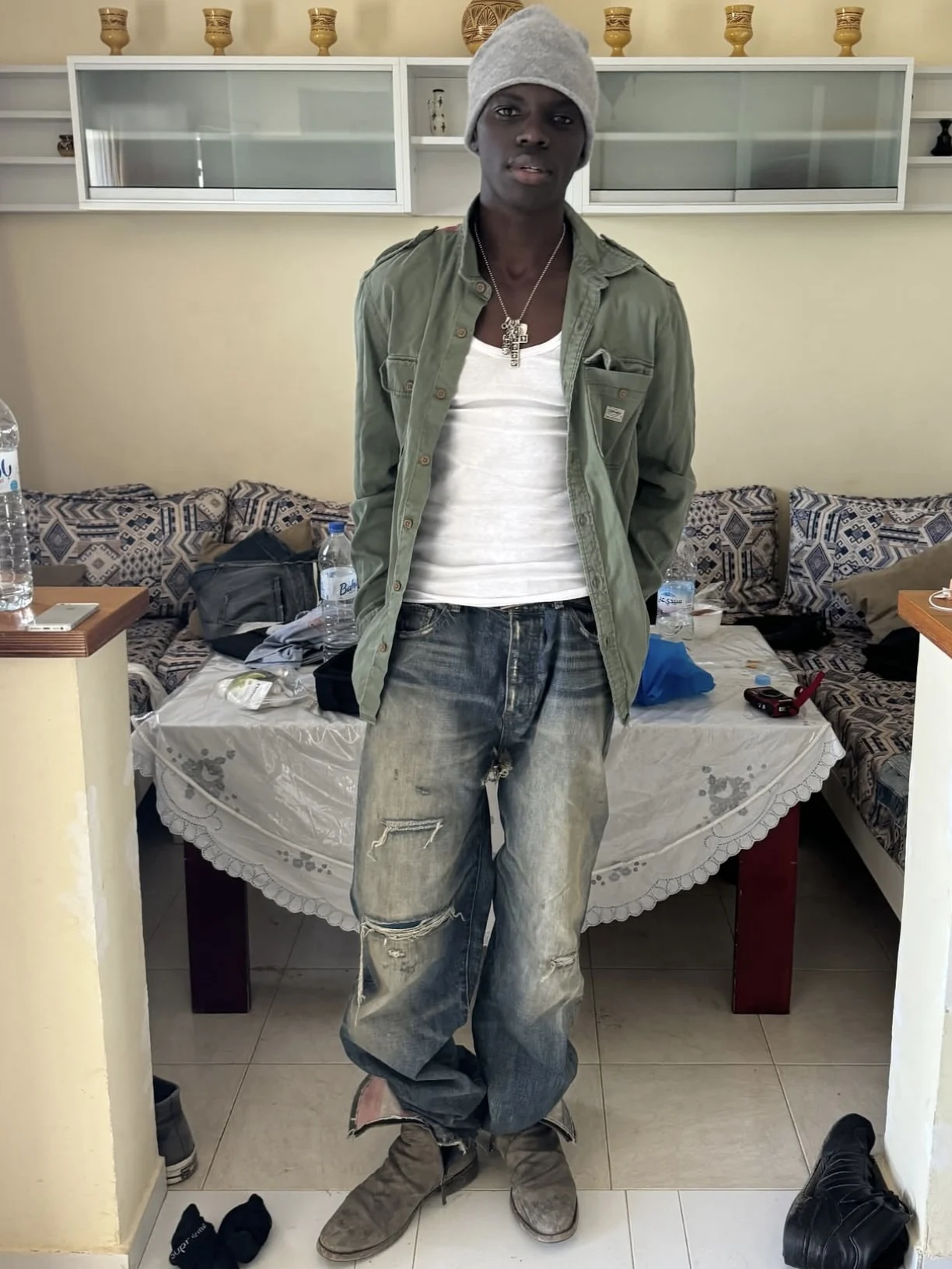 

Мужские джинсы из плотного денима с эффектом потертости, красные, с высокой талией, повседневные, свободного кроя, для зимнего сезона, для молодежи и пар