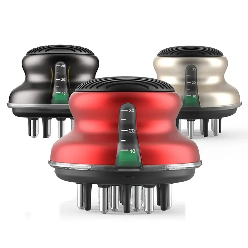 Mini Rolling Balls Comb Hair Oil Applicator Steel Plastic Handle Scalp Massage Device for Home Use Styling Hair Growth Brush