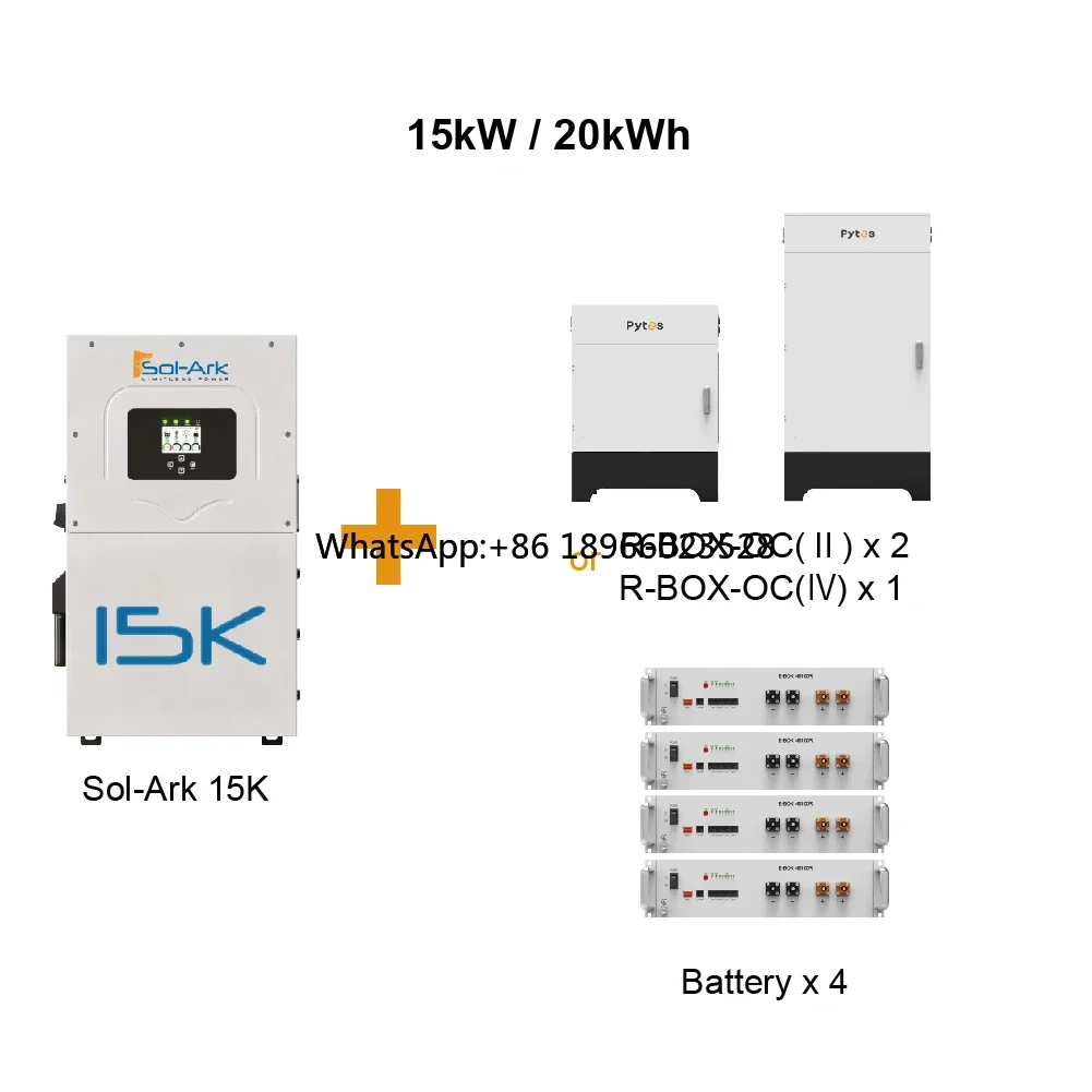 Pytes lifepo4 wall-mounted battery solar energy system with 12kw 15kw Sol-ark inverter for solar energy storage battery