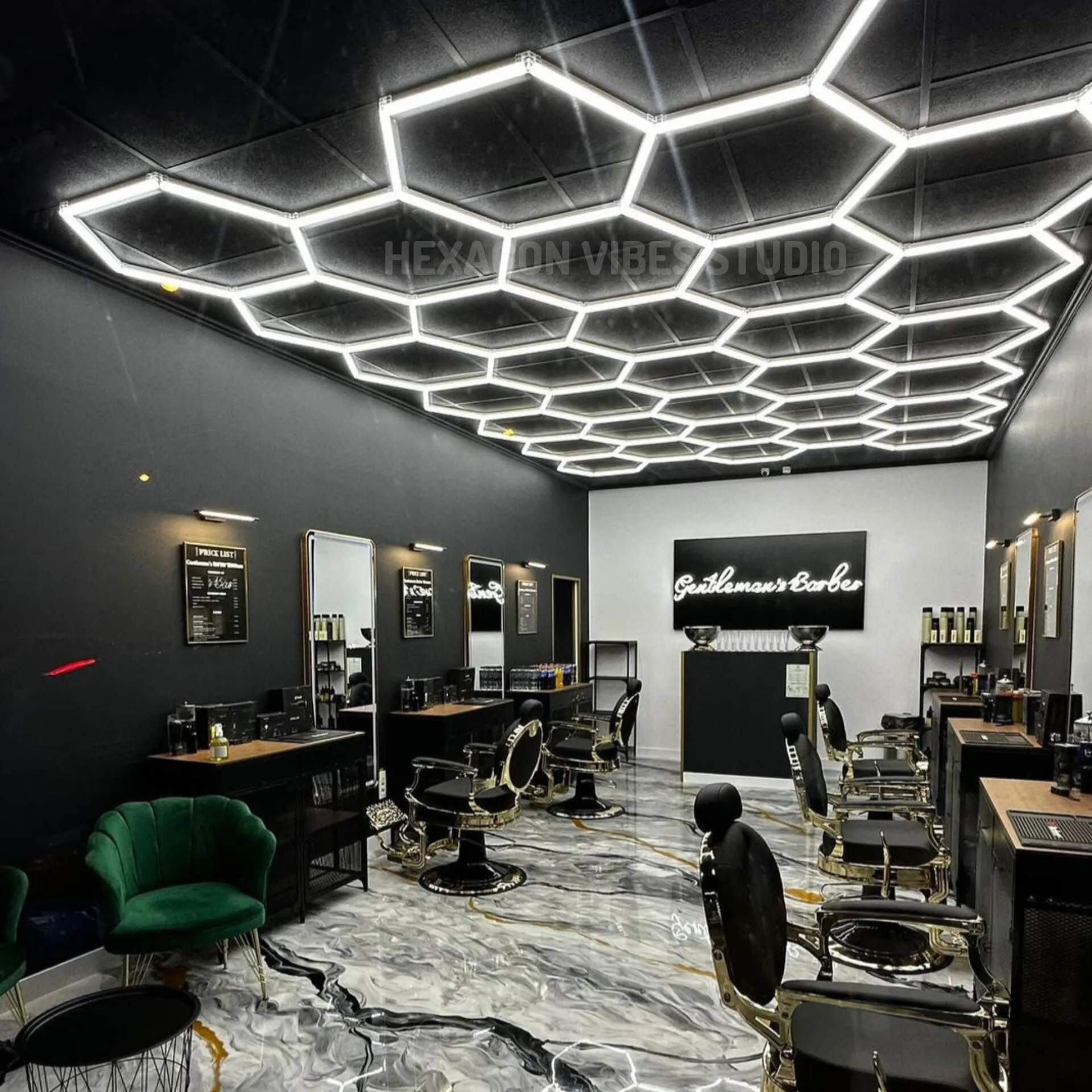 Imagem -02 - Honeycomb Led Ceiling Light Pro Hair Salon Barbearia Iluminação Barbearia Garagem Iluminação Luzes de Tubo 110v240v