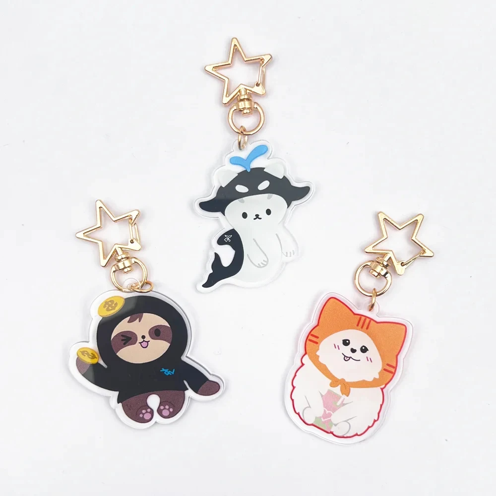 Thailand Stars Samruay Polcasan Muv Cosplay Key Chain Acrylic Keychain Cute Figure Pendant Alloy Keyring Backpack Accessories