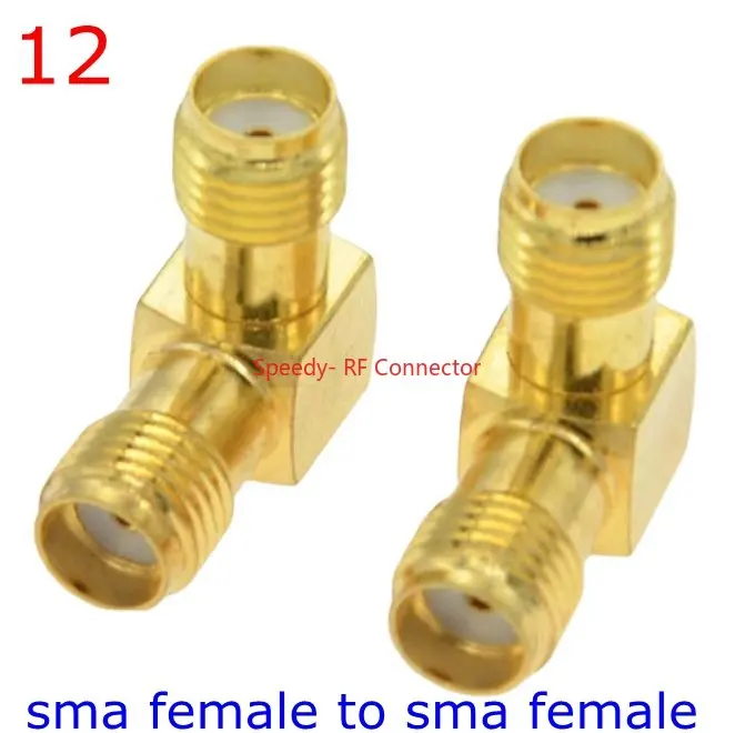 2 teile/los sma zu sma männlich weiblich gerade Stecker 90 Grad rechtwinkliges T-Stück Typ 3way Splitter rpsma zu RP-SMA männlichen Adapter rf