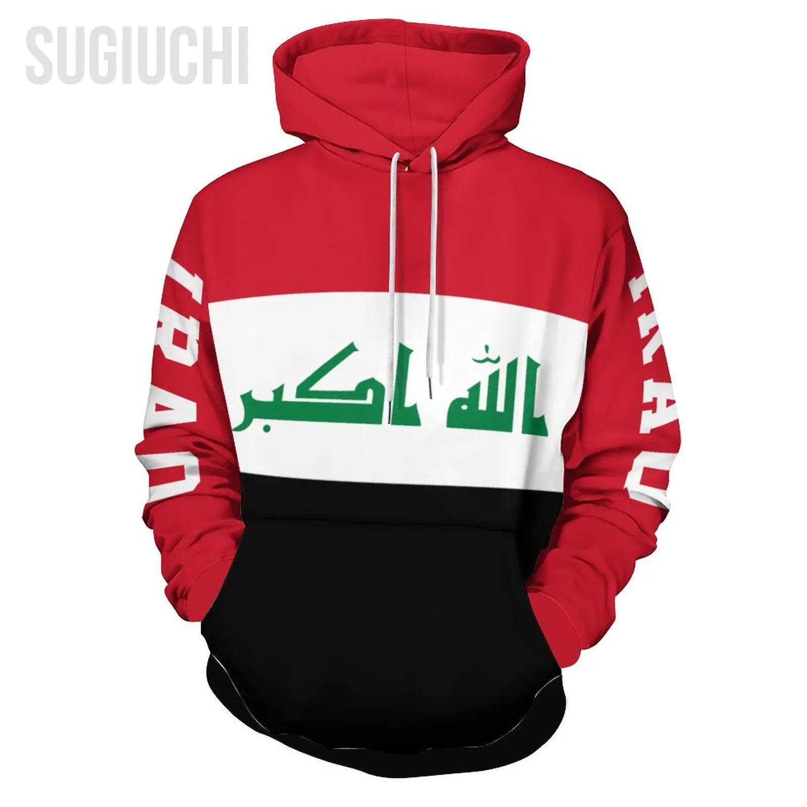 Unisex 3D Hoodie Iraq Flag Men Women Polyester Harajuku Sweatshirt Pullover Hoodies Casual Cool