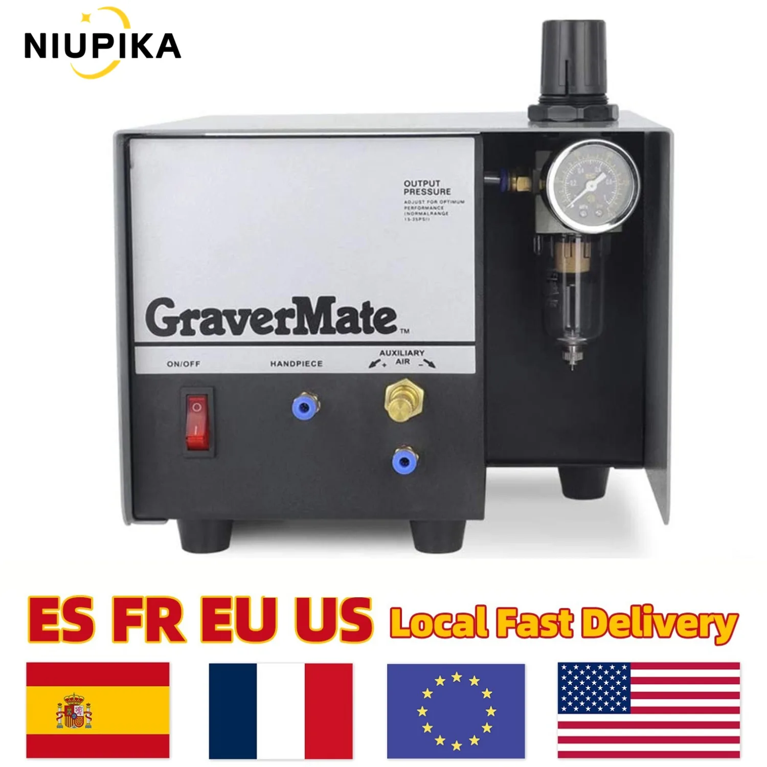 

Single-ended Pneumatic Jewelry Engraving Machine - 110V/220V GraverMate Engraver Jewerly Air Engraver Making Equipment