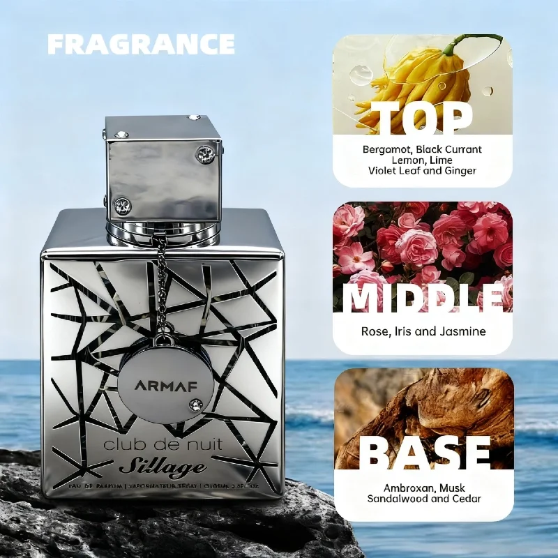 Armaf Club De Nuit Uomo intenso Fragranza di ananas e betulla fumé Lunga durata Forte proiezione Profumo ai feromoni Attira le donne