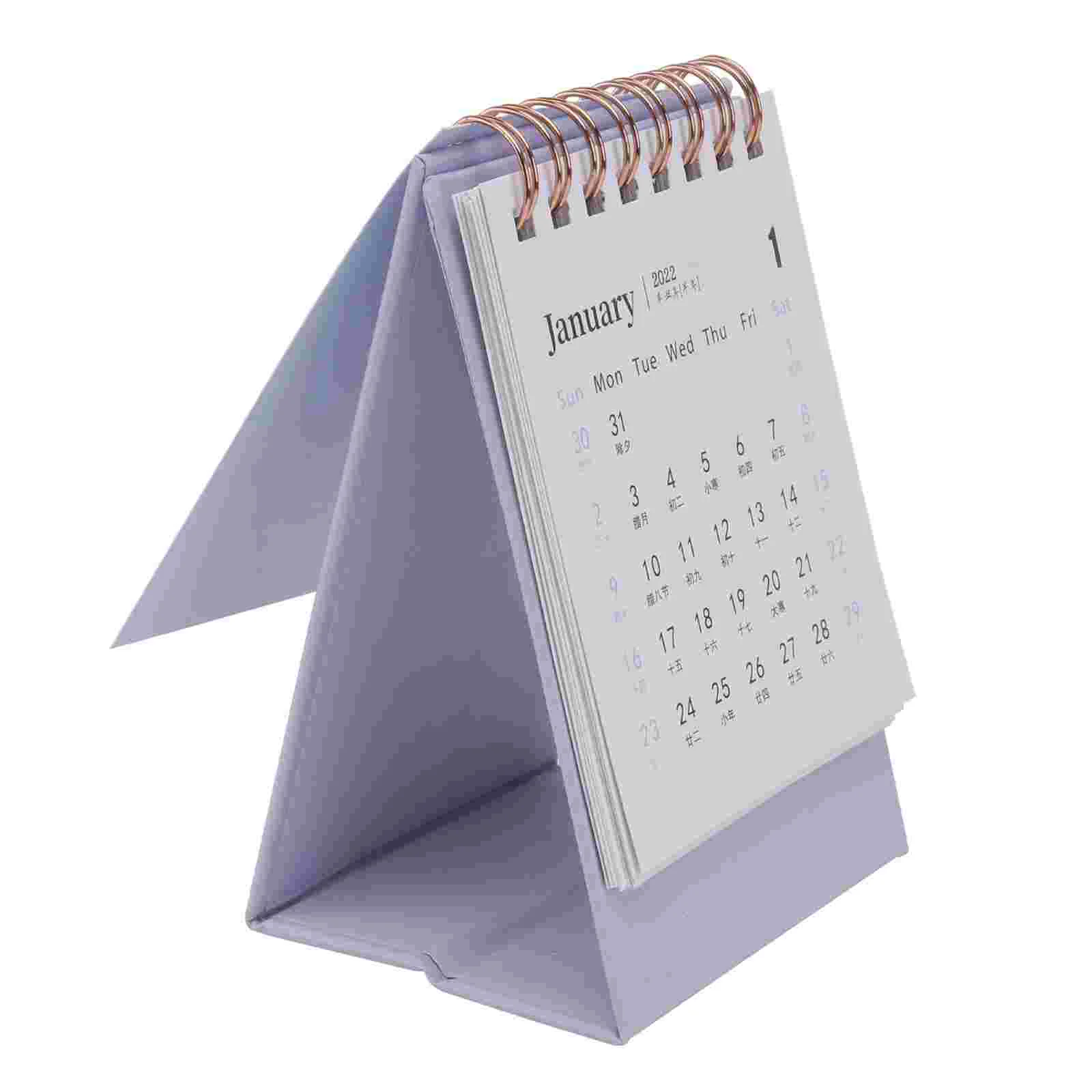 Desk Calendar Calendars 2021 2022 Mini Memos for Office Table Easel Purple Miss