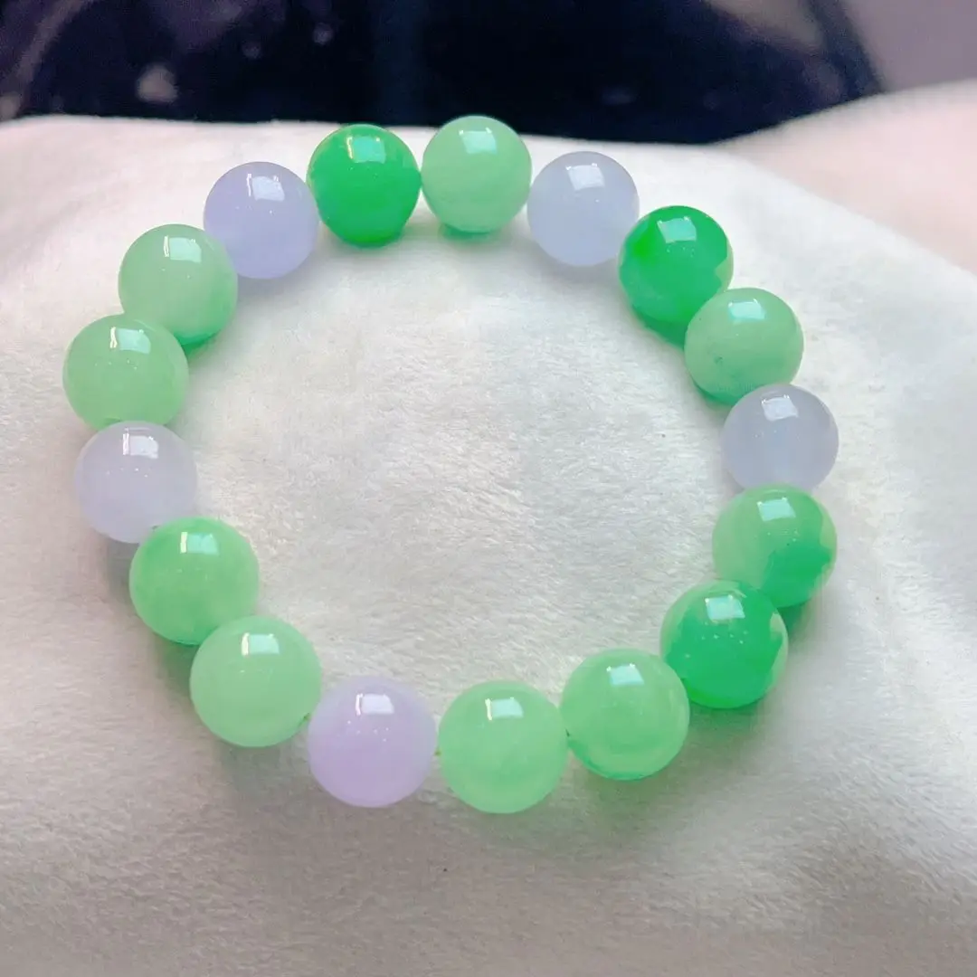 Myanmar old pit jadeite pure natural waxy ice spring colored bracelet antique new personality lucky versatile send yourself