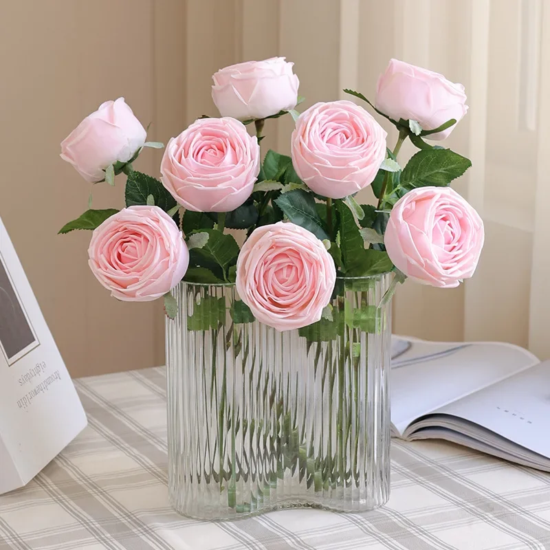 

High-grade Hand Feel Moisturizing Rose Flower Wedding Home Decoration Real Touch Roses Artificial Flowers Valentine's Day Gift