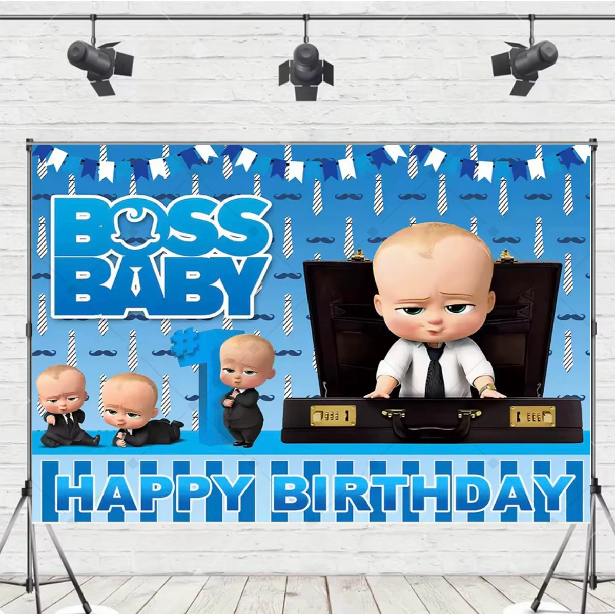 Cartoon Baby Junge Party Dekorationen Hintergrund Niedliches Baby & Kind Thema Kindergeburtstag Dekorationen Baby Taufe Banner Geschenk – Detail 8