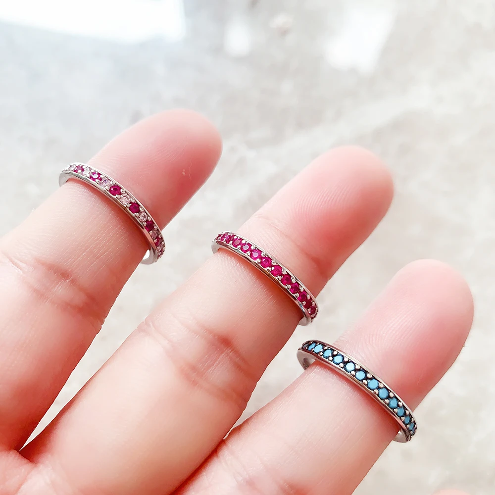 Women's Colorful Zircon 925 Sterling Silver Ring