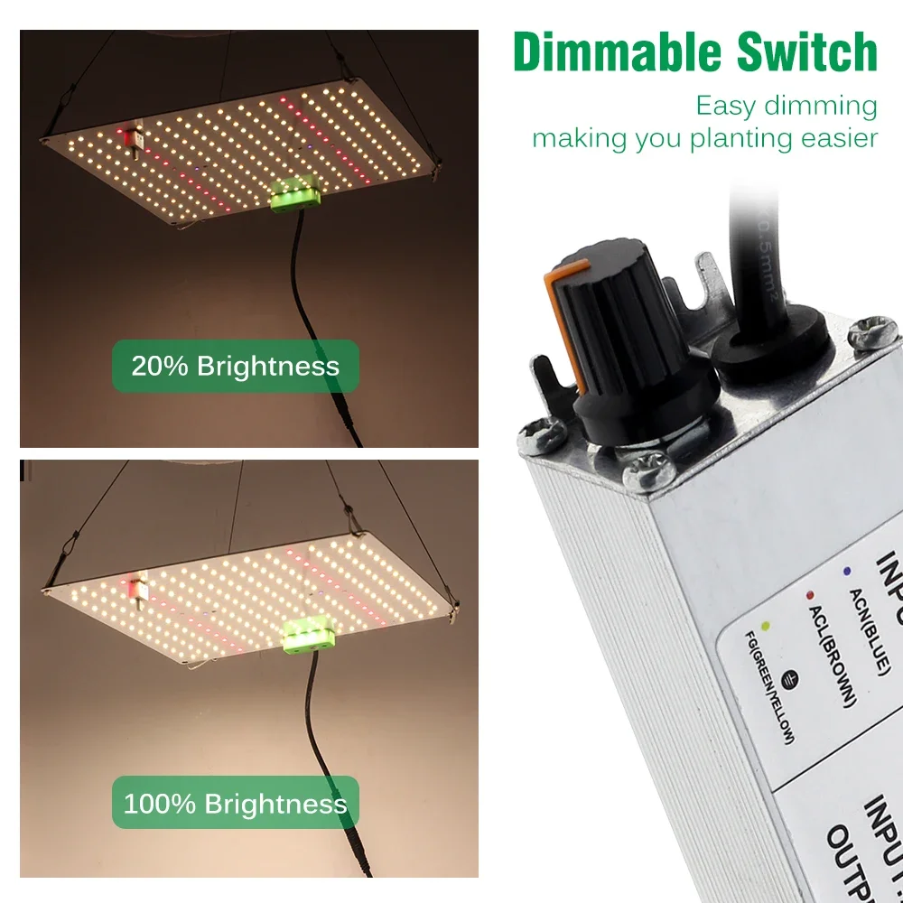 LED spektrum penuh lampu bertumbuh 65W 120W peredupan tinggi PPFD Sunlike Quantum LM281B untuk pencahayaan pertumbuhan bunga tanaman dalam ruangan