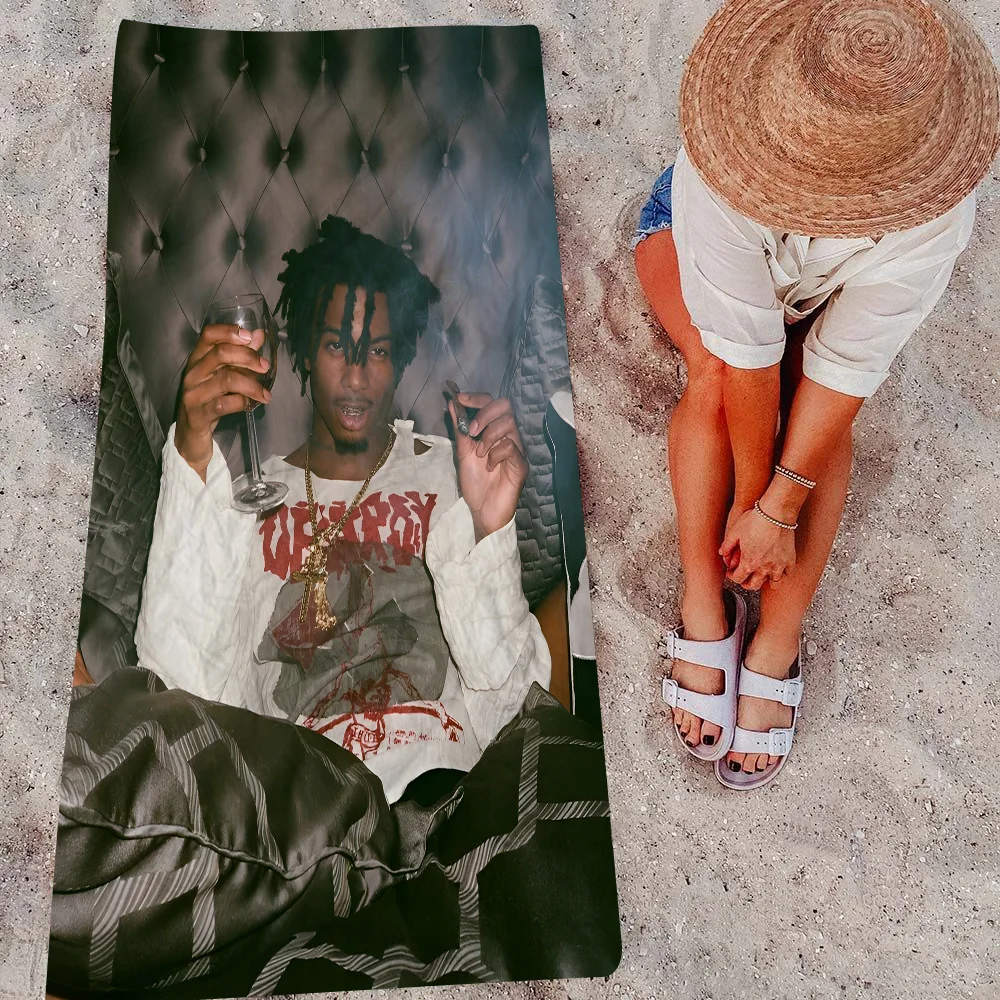 Fashion Rapper Music Star Playboi Carti Anime Beach Swimming Towel Soft Absorbent Washcloth Children's Gifts For Camping Gym