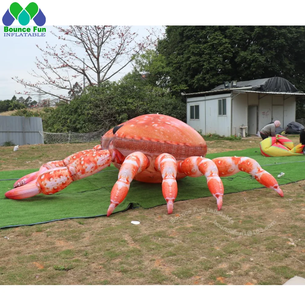 Lifelike Giant Inflatable Crab Blow Up Seafood For Advertisement Restaurant Roof Decoration