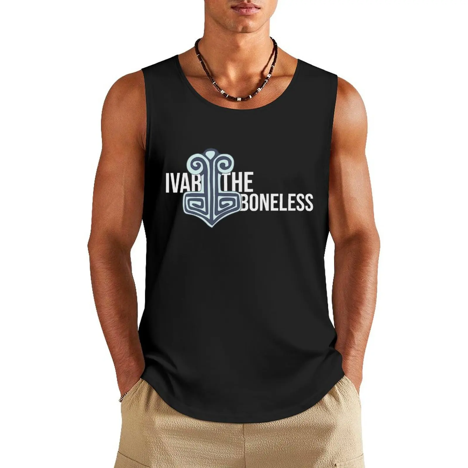 Ivar the Boneless Text - Norse Symbol - Germanic Folklore Tank Top Male vest plain t-shirt Top summer Gym wear