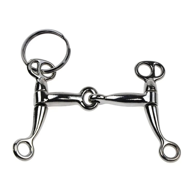 Multipurpose Silver Key Ring Alloy Horse Bit Pendant Keychain Multifunctional Bag Decoration Unisex Accessory for Dropsale