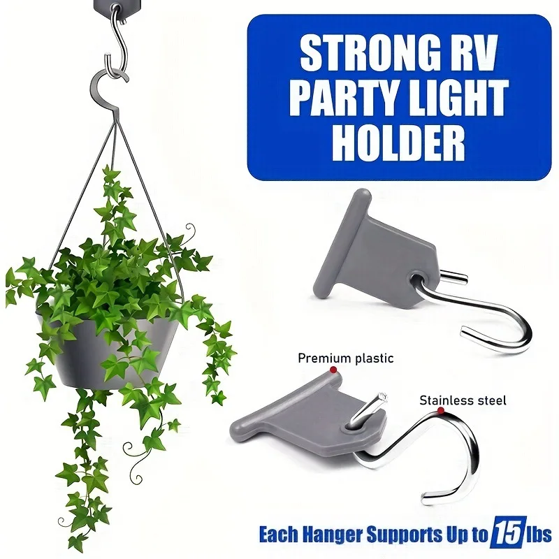 8pcs S-Shape Camping Awning Hooks Clips Racks Tool Awning Clothes Hooks RV Tent Hangers Light Hangers For Caravan Camper NEW