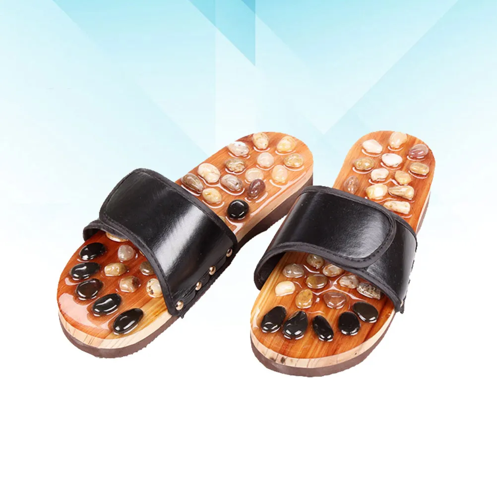 

41 Yard Black Acupressure Foot Massage Slipper Shoes Non Slip Reflexology Design for Improved Metabolism Foot Tension Relief