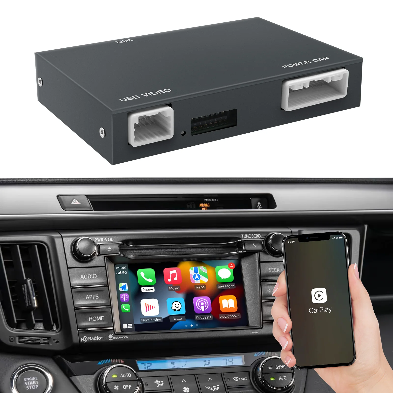 Draadloze Carplay Android Auto Voor TOYOTA Touch2 Entune2.0 Prius C-HR Avalon Prius Sienaba Alphard Ondersteuning Camera AirPlay
