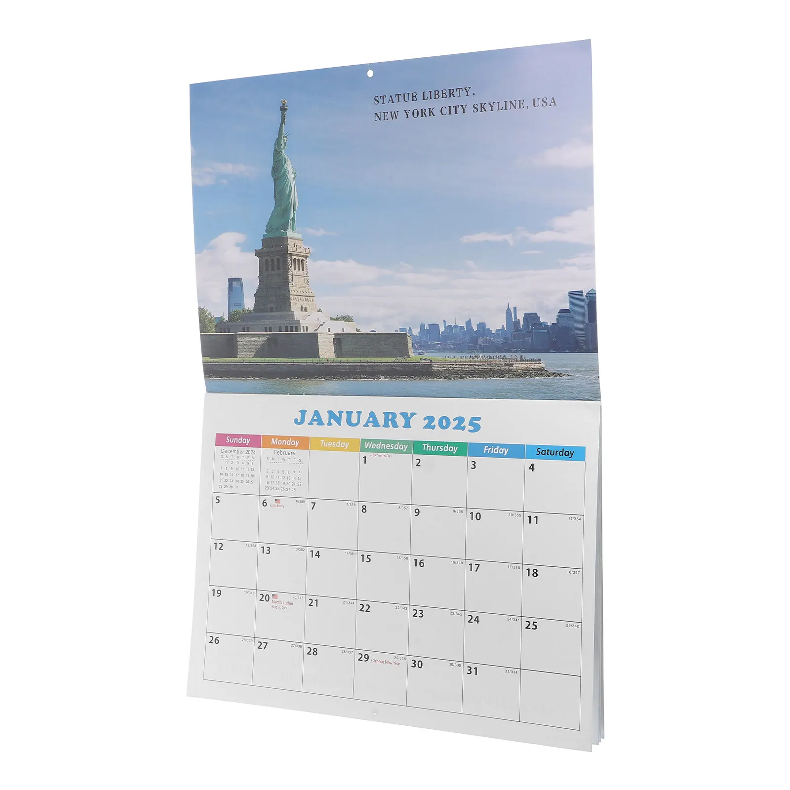 

2025 World Scenery Theme Wall Calendar 12 Months January to December Travel-Themed Decorative Hanging Calendar for Home Office