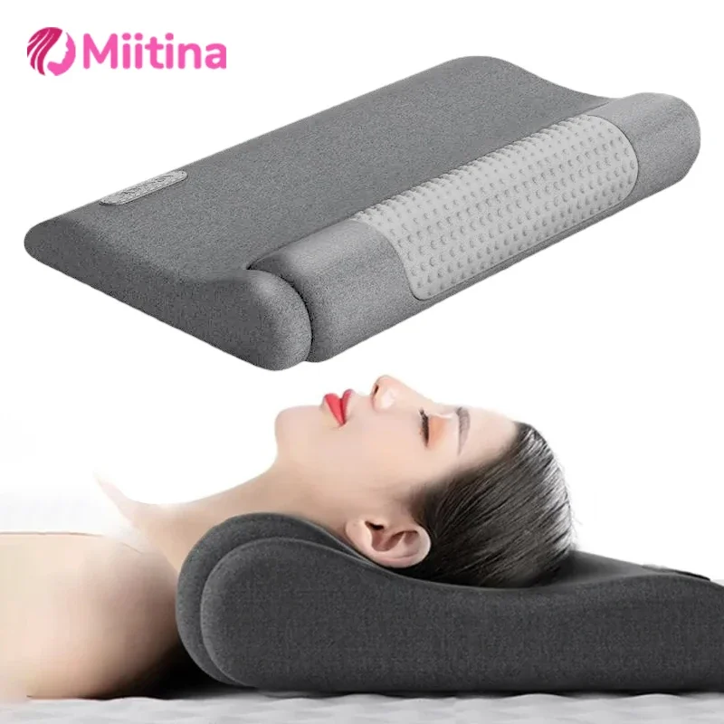 

Electric Massage Heated Pillow for Neck Pain Relief Orthopedic Cervical Traction Device Pillow Heating Shoulder Relaxer Massager