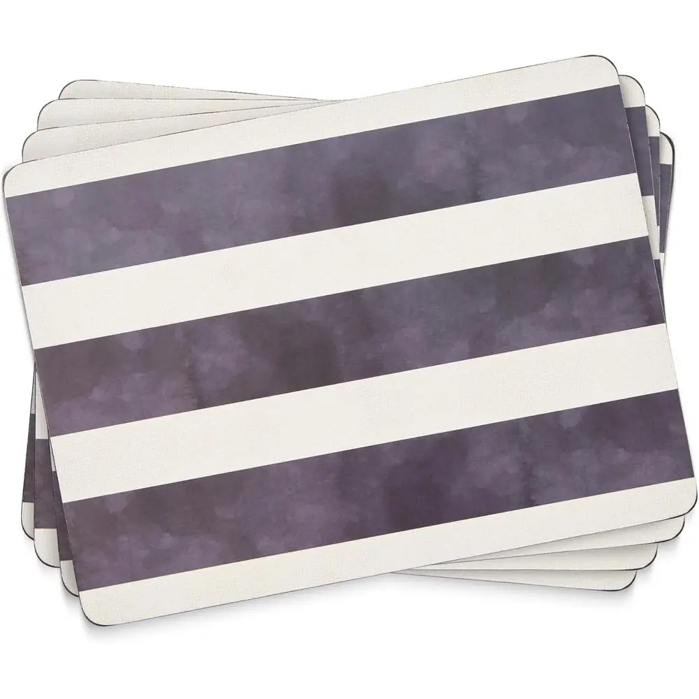 

Set of 4 Rectangular Pimpernel Mono Stripe Placemats, 15.7 x 11.7, Cork-Backed, Heat & Stain Resistant Dining Mats