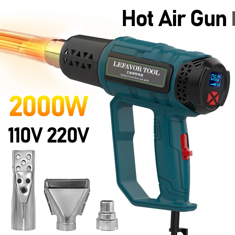 Imagem -02 - Pistola de Calor Elétrica Portátil Pistola de ar Quente Industrial Ferramentas de Estação de Solda com Bicos 110v 220v 2000w