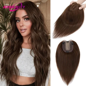 12x13cm jedwabny Top damski peruki z ludzkimi włosami proste jedwabne peruki z ludzkich do przedłużania włosów naturalne włosy nakładki