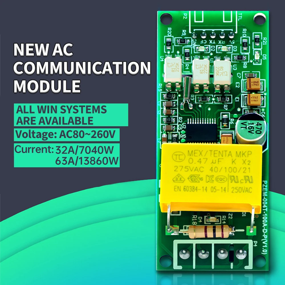 PZEM-004T AC 80-260V 63A 100A Digital Multifunction Meter Voltage Current Power Frequency Test Module Communication TTL Serial