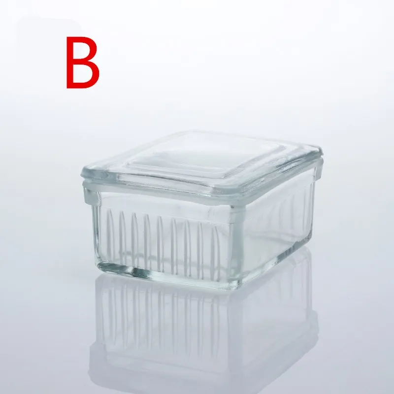 Laboratory Glass Coplin Staining Jar With Cover for glass object slide 5/9/10-Slide Type