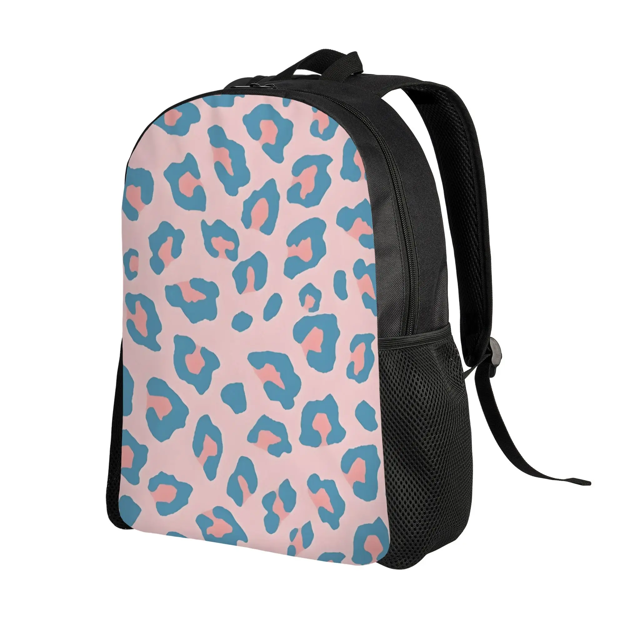 Leopard Print Knapsack Back to school season Leopard Print   Peachy Blue Original  Personalised Backpack